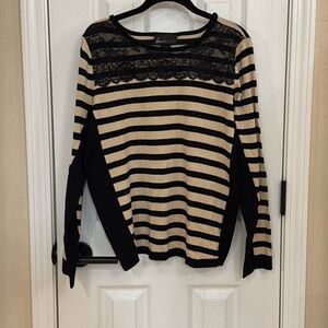 Lane Bryant Black and and tan stripes with lace 14/16